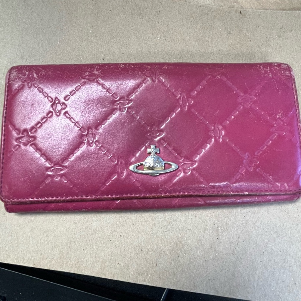 Vivienne Westwood Fuchsia Quilted Wallet EUC